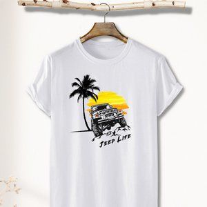 2023 Summer Life Jeep T-Shirt Cotton Unisex- Lover Jeep Cherokee Car